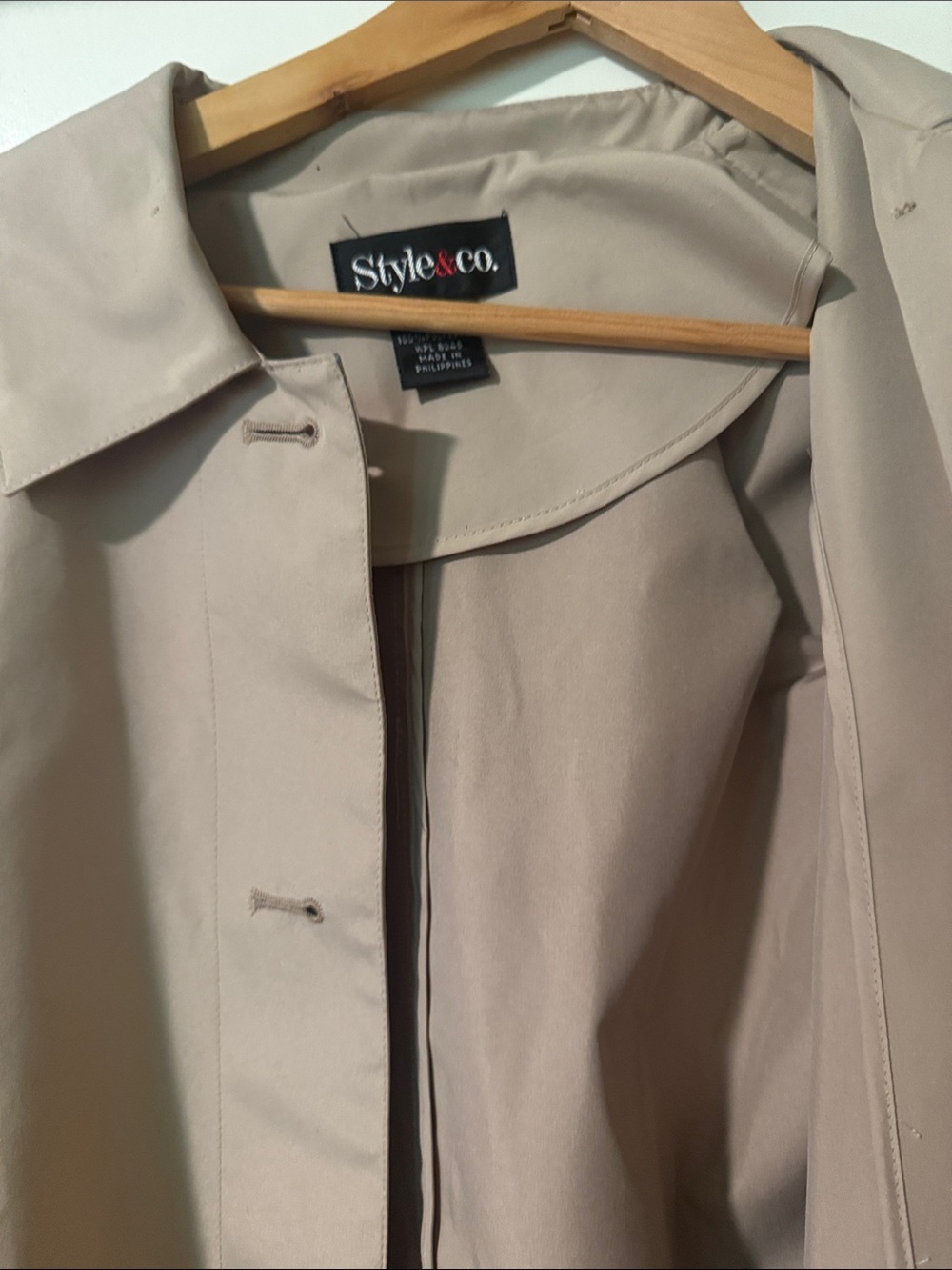 Style & Co. Women's Beige Trench Coat